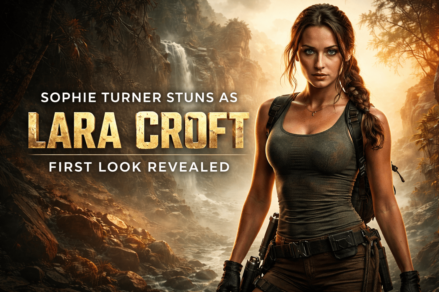 Sophie Turner Stuns as Lara Croft: First Look Revealed