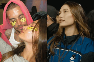 Hailey Bieber shared a backstage kiss photo after Justin's headline debut. He also sang "Hailey, babe, hallelujah" from the stage — and son Jack got a "Bieberchella" tattoo.